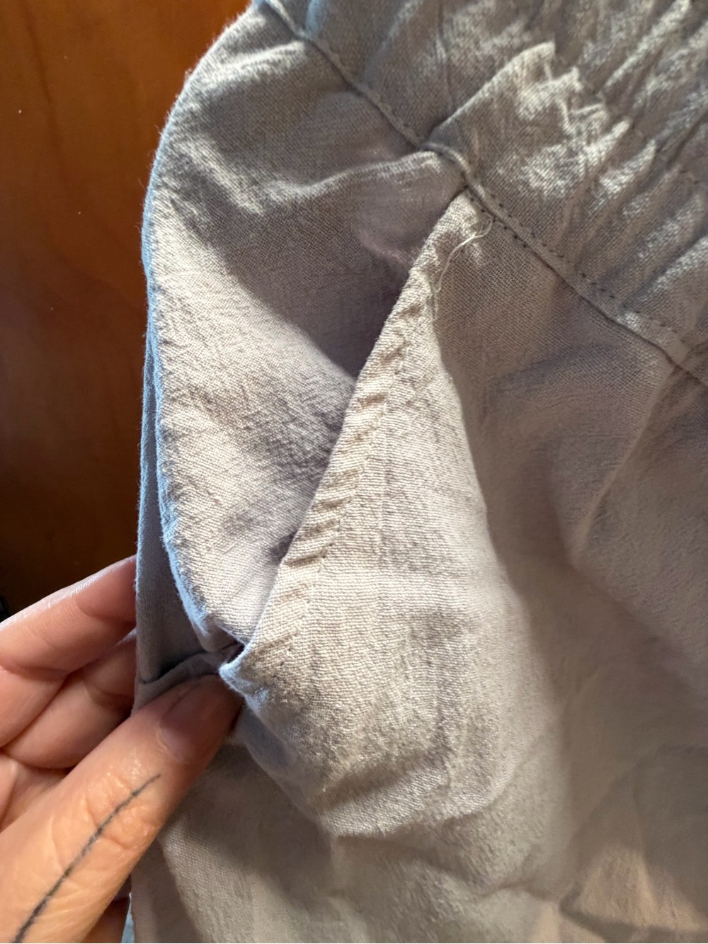 ECUPPER Light Gray Cotton Elastic Waist Pants